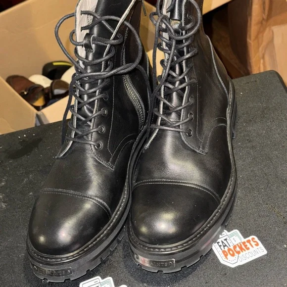 All Saints Brand Hank Chunky Leather Boots Men’s - Picture 9 of 9